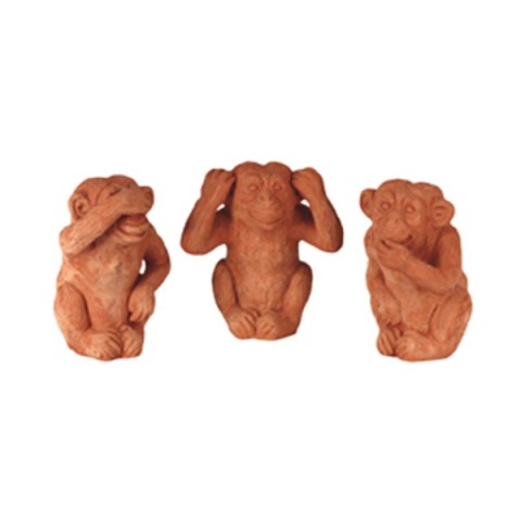 Terracotta See No Evil, Hear No Evil, Speak No Evil Monkeys